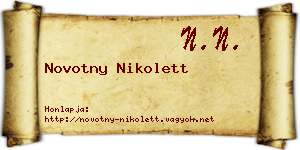Novotny Nikolett névjegykártya
